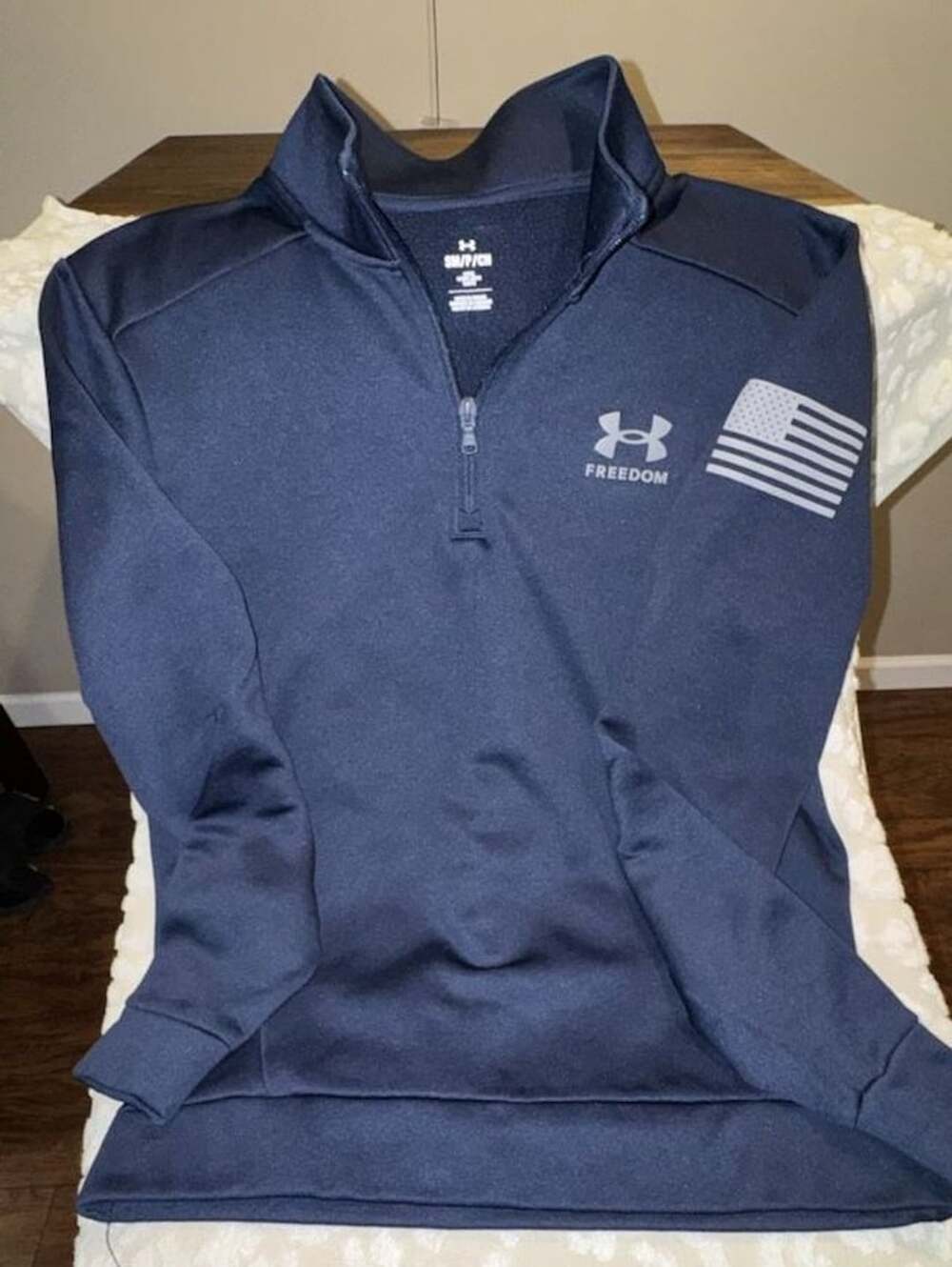 Under Armour Men's Freedom 1/2 Zip Pullover Navy Blue Small